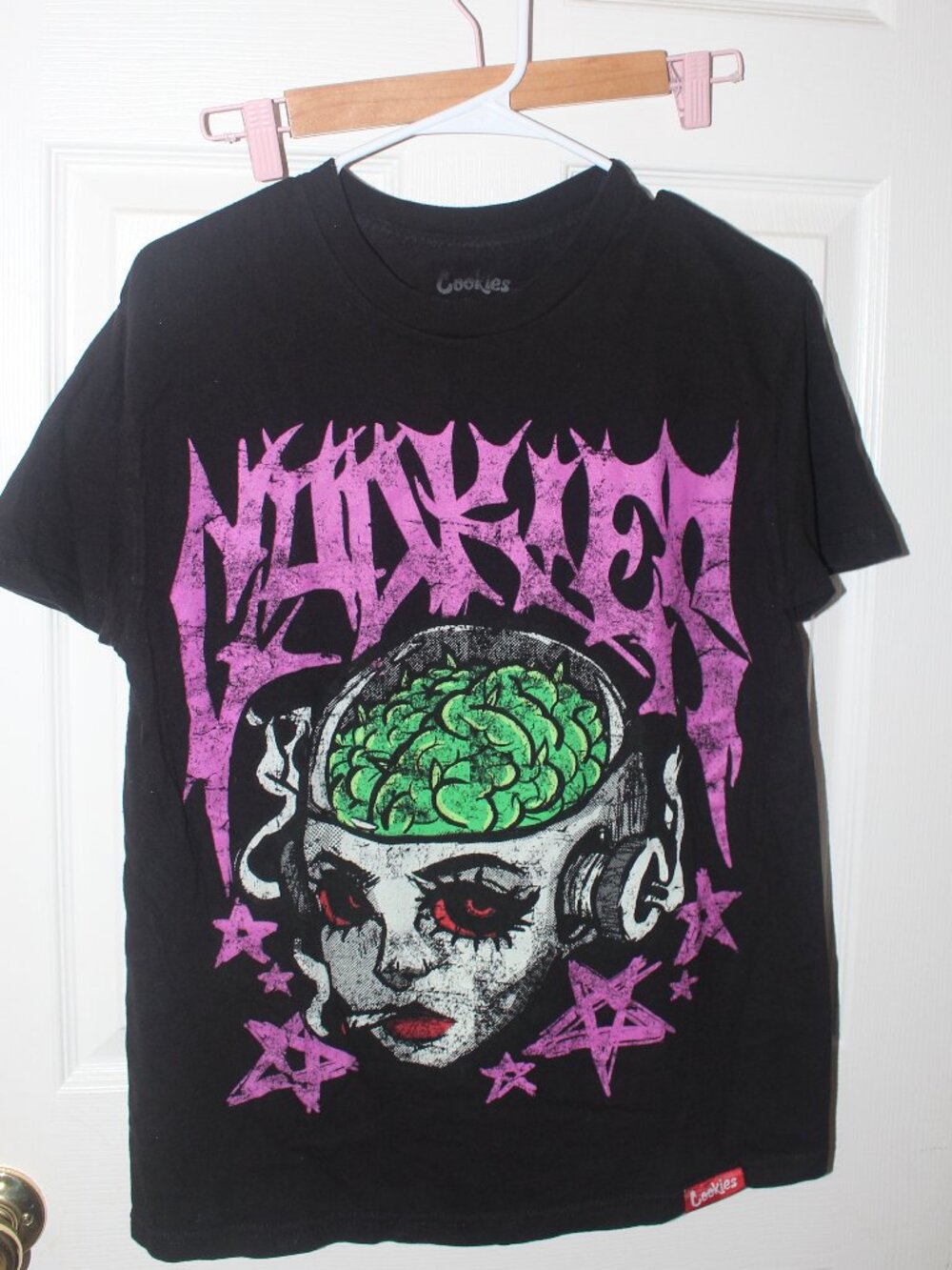 Cookies Black Pink & Green Graphic Crewneck T-Shirt M